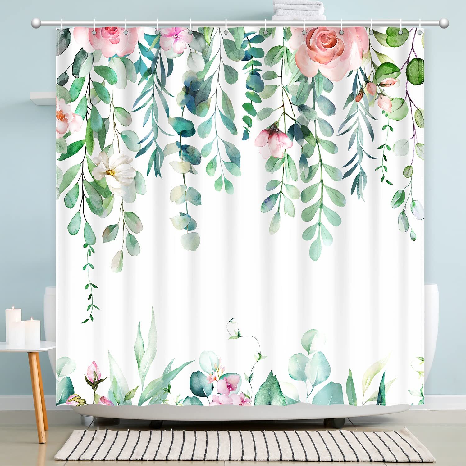 Custom Printed Bath Curtain — custom printed polyester bath curtain