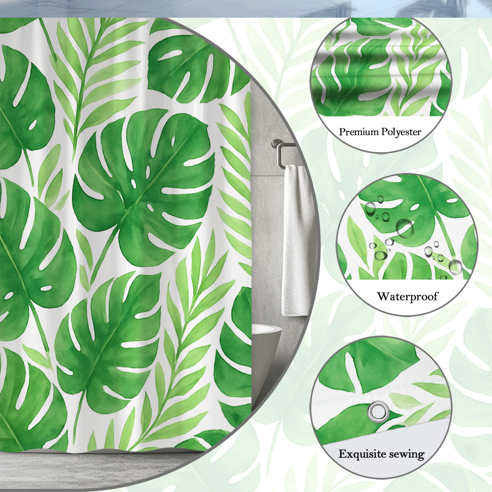 Custom Printed Bath Curtain — custom printed polyester bath curtain detail view