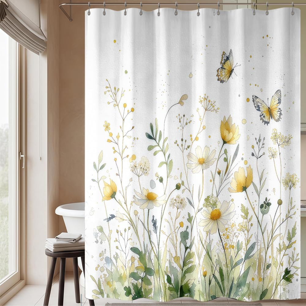 Custom Printed Bath Curtain — custom printed polyester bath curtain detail view