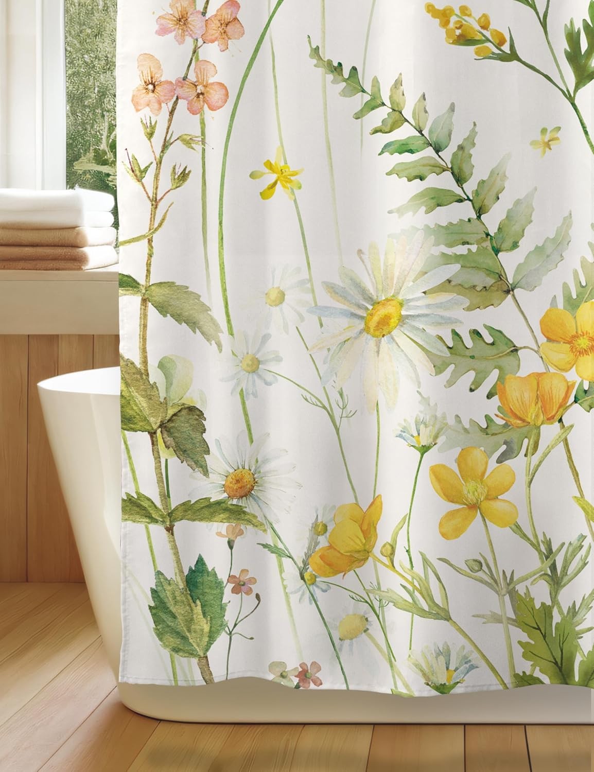 Custom Printed Bath Curtain — custom printed polyester bath curtain detail view