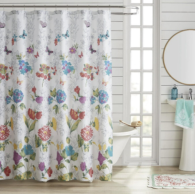 Custom Printed Bath Curtain — custom printed polyester bath curtain