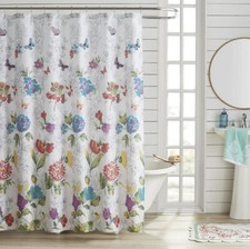 The Pioneer Woman Blooming Bouquet Shower Curtain Floral Embroidered 72x72 — custom printed polyester bath curtain