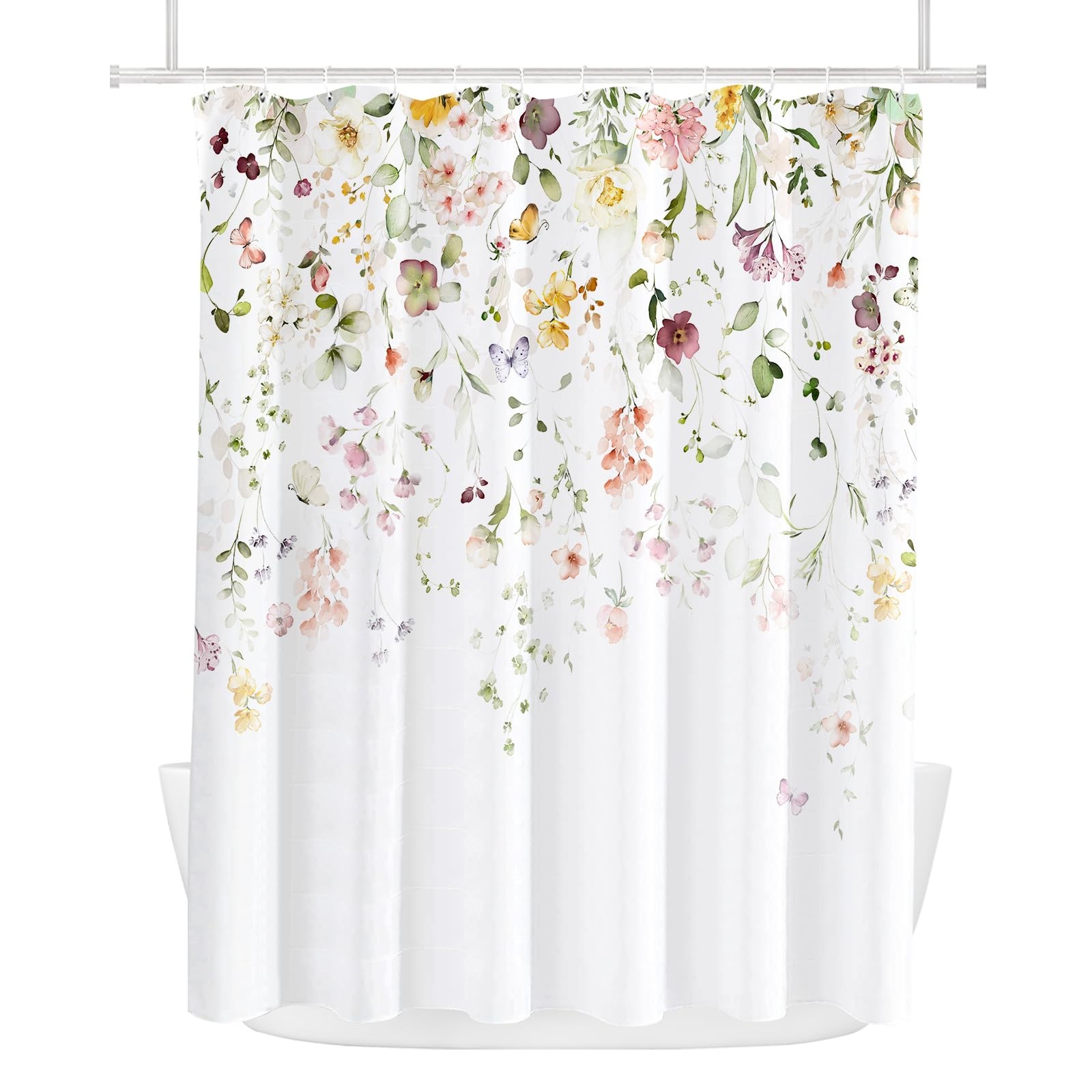 Custom Printed Bath Curtain — custom printed polyester bath curtain detail view