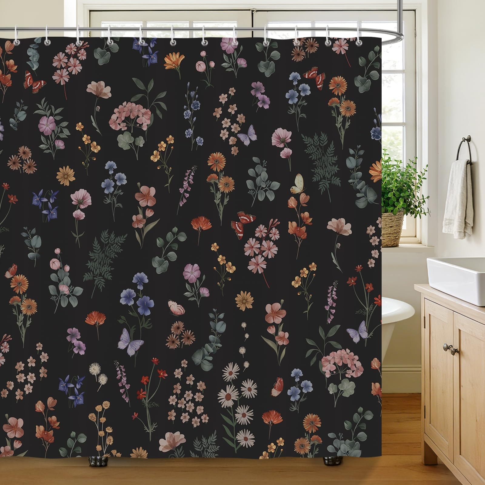 Custom Printed Bath Curtain — custom printed polyester bath curtain detail view