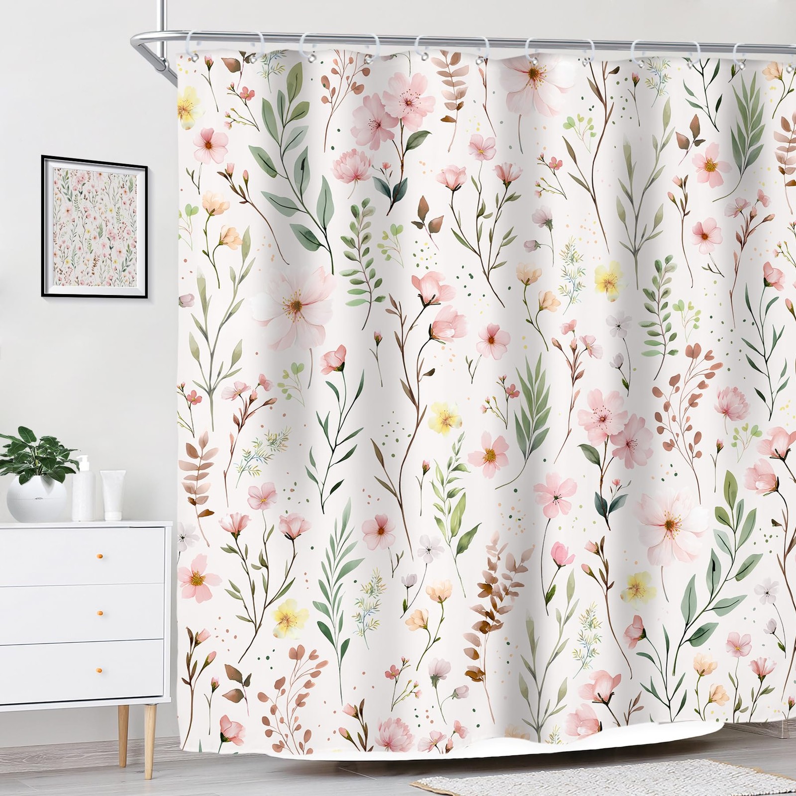 Custom Printed Bath Curtain — custom printed polyester bath curtain detail view