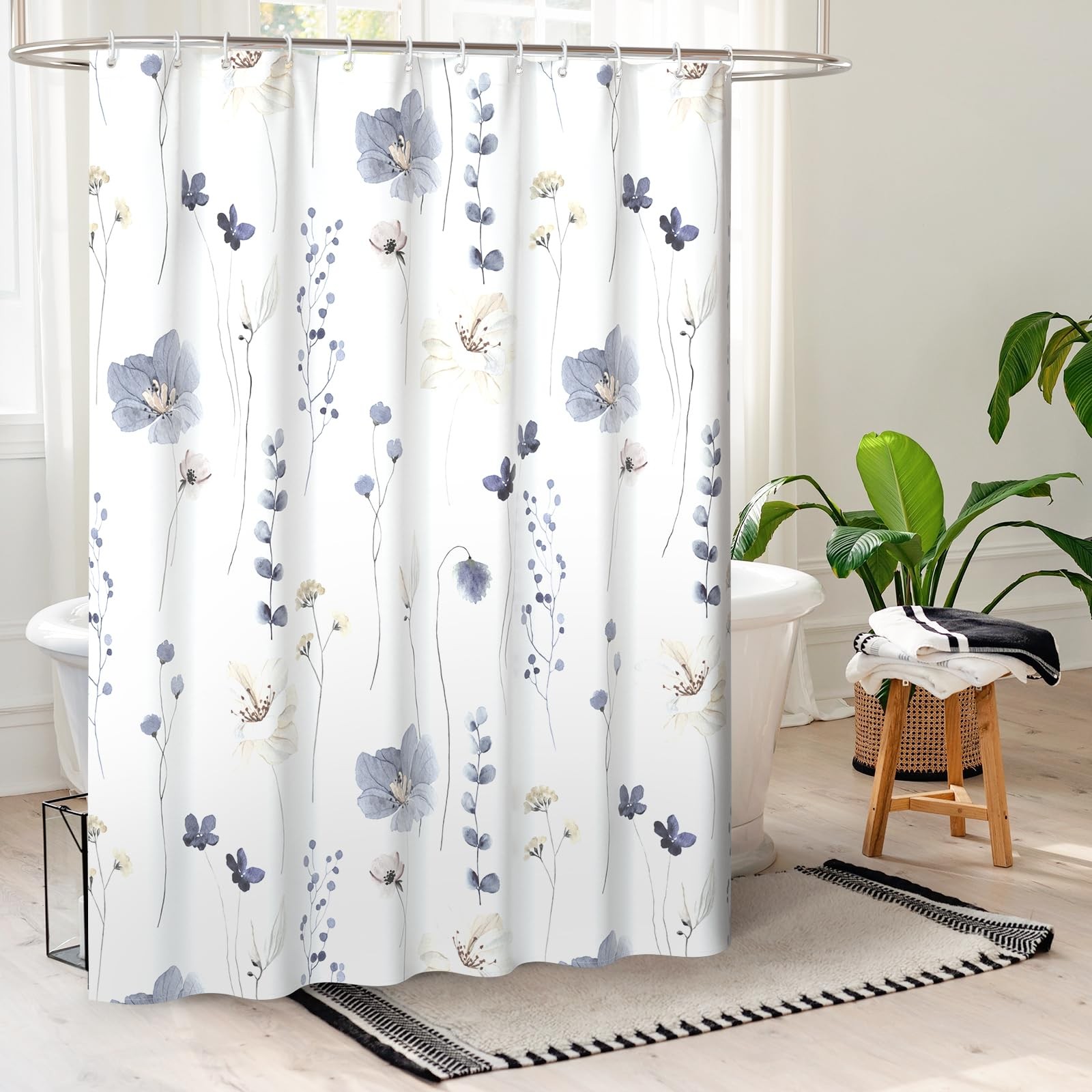 Custom Printed Bath Curtain — custom printed polyester bath curtain detail view