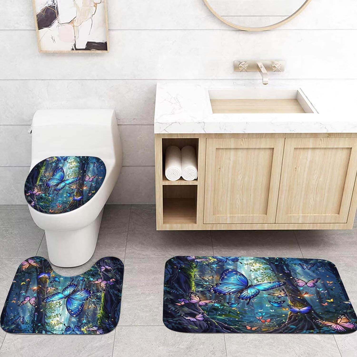 Custom Printed Bath Curtain — custom printed polyester bath curtain detail view