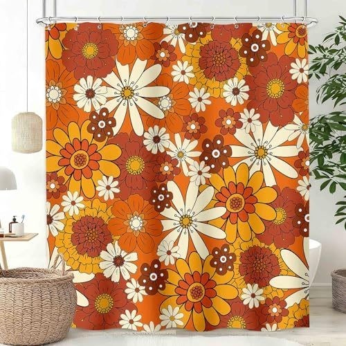 Custom Printed Bath Curtain — custom printed polyester bath curtain detail view