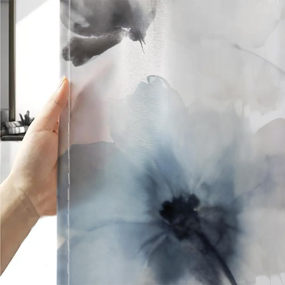 Custom Printed Bath Curtain — custom printed polyester bath curtain detail view