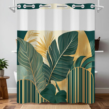 Boho Shower Curtain with Snap in Liner 71X74 Inch — custom printed polyester bath curtain