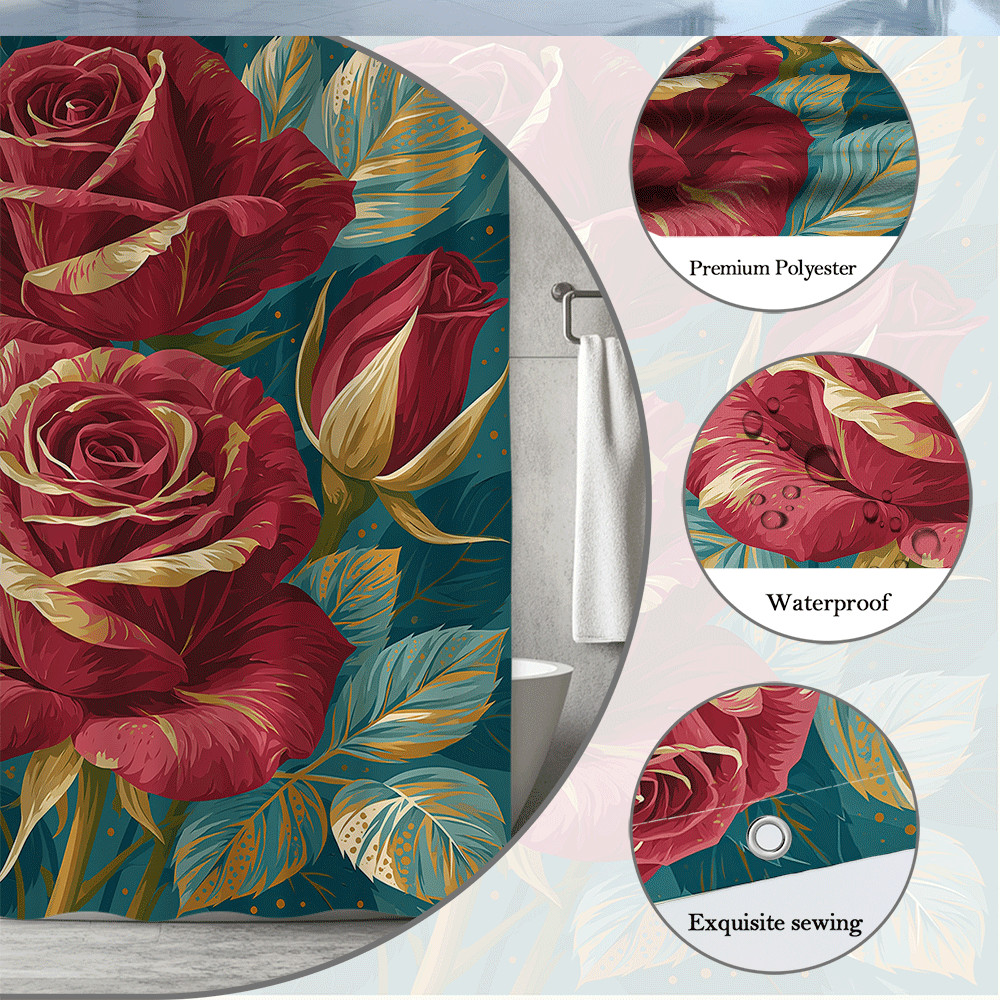 Custom Printed Bath Curtain — custom printed polyester bath curtain detail view