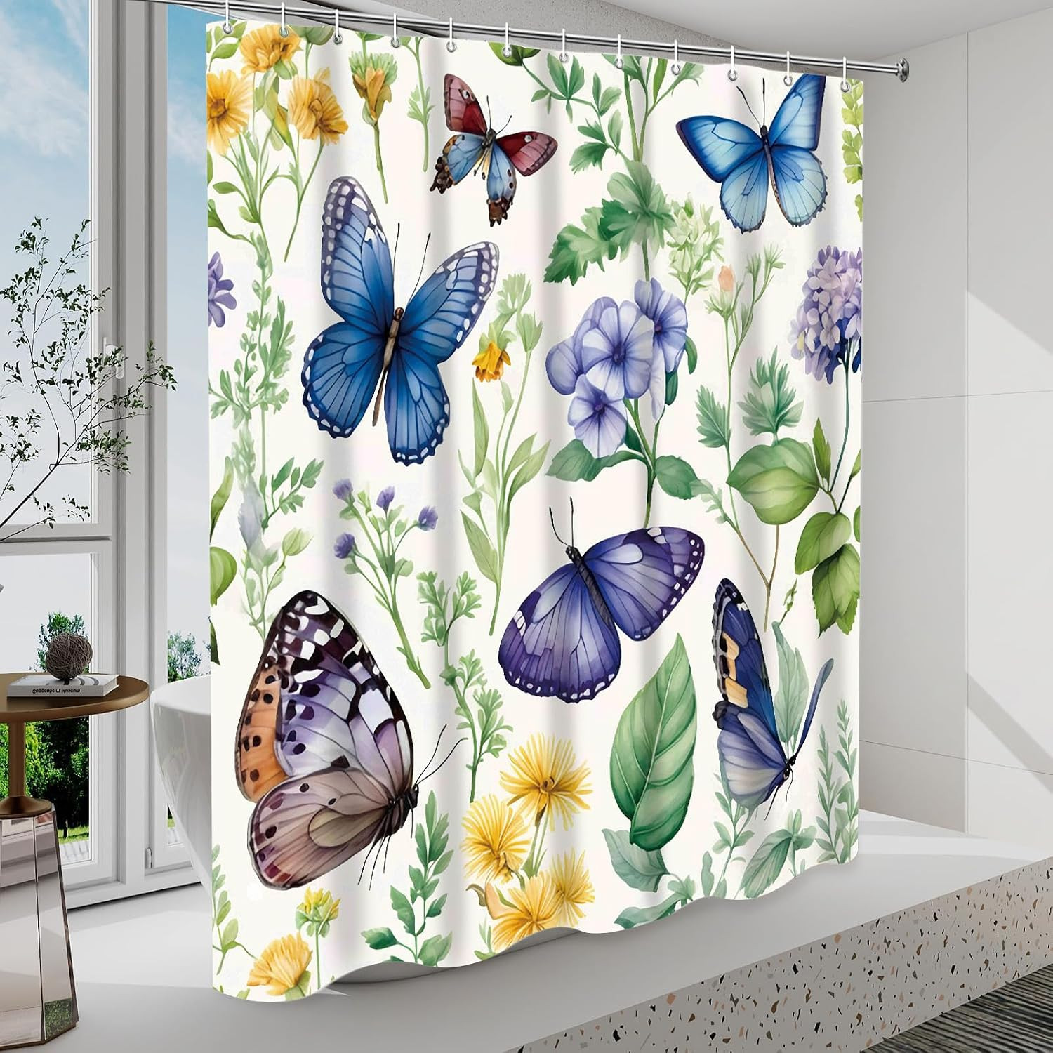 Custom Printed Bath Curtain — custom printed polyester bath curtain detail view