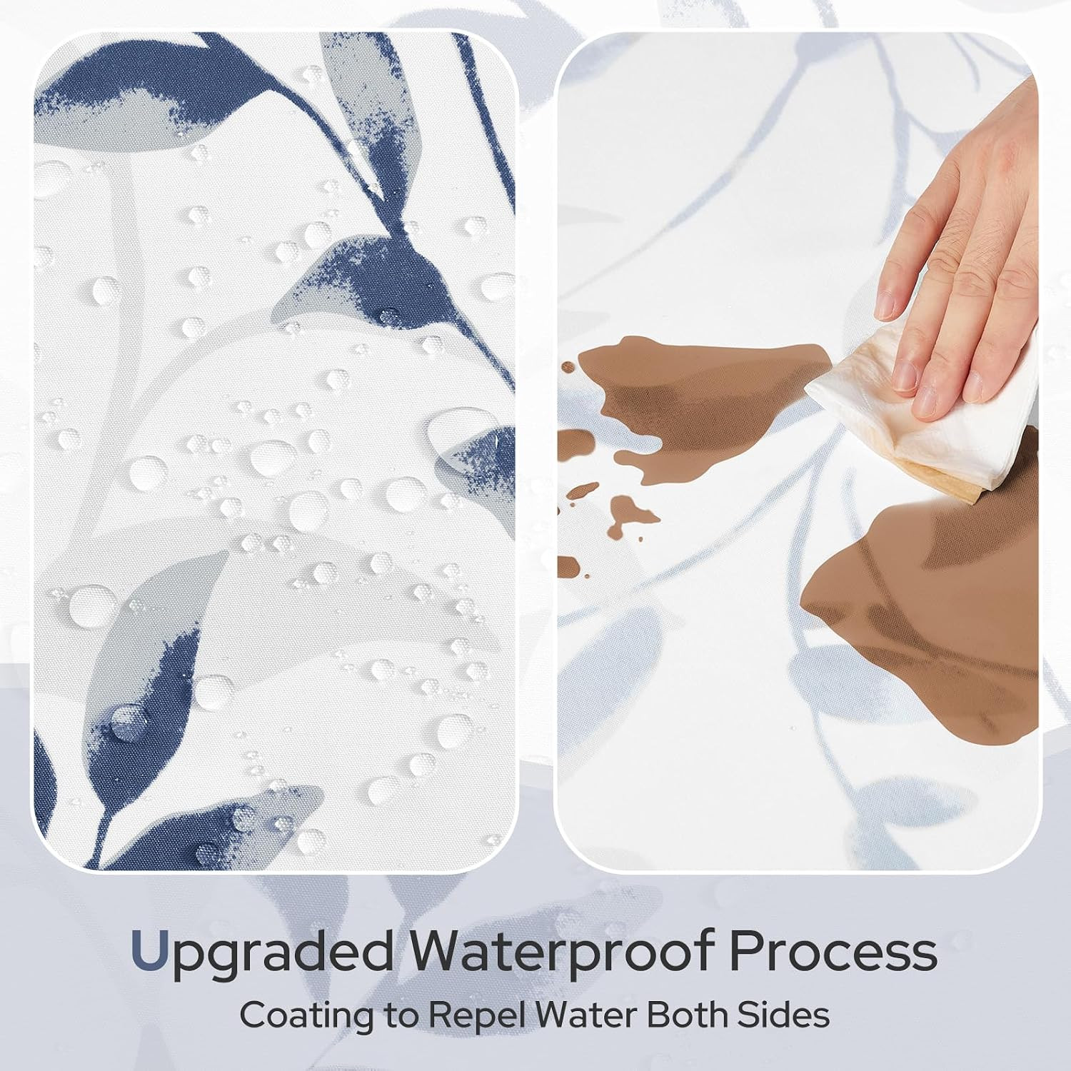 Custom Printed Bath Curtain — custom printed polyester bath curtain detail view