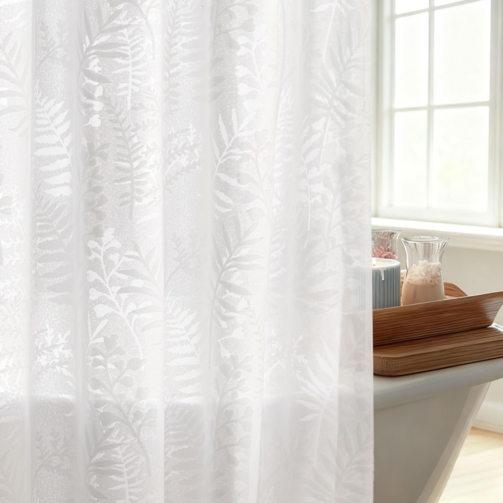 Custom Printed Bath Curtain — custom printed polyester bath curtain detail view