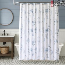 Watercolor Floral Shower Curtain Waterproof Fabric Home Bathroom Decor Easy Care — custom printed polyester bath curtain
