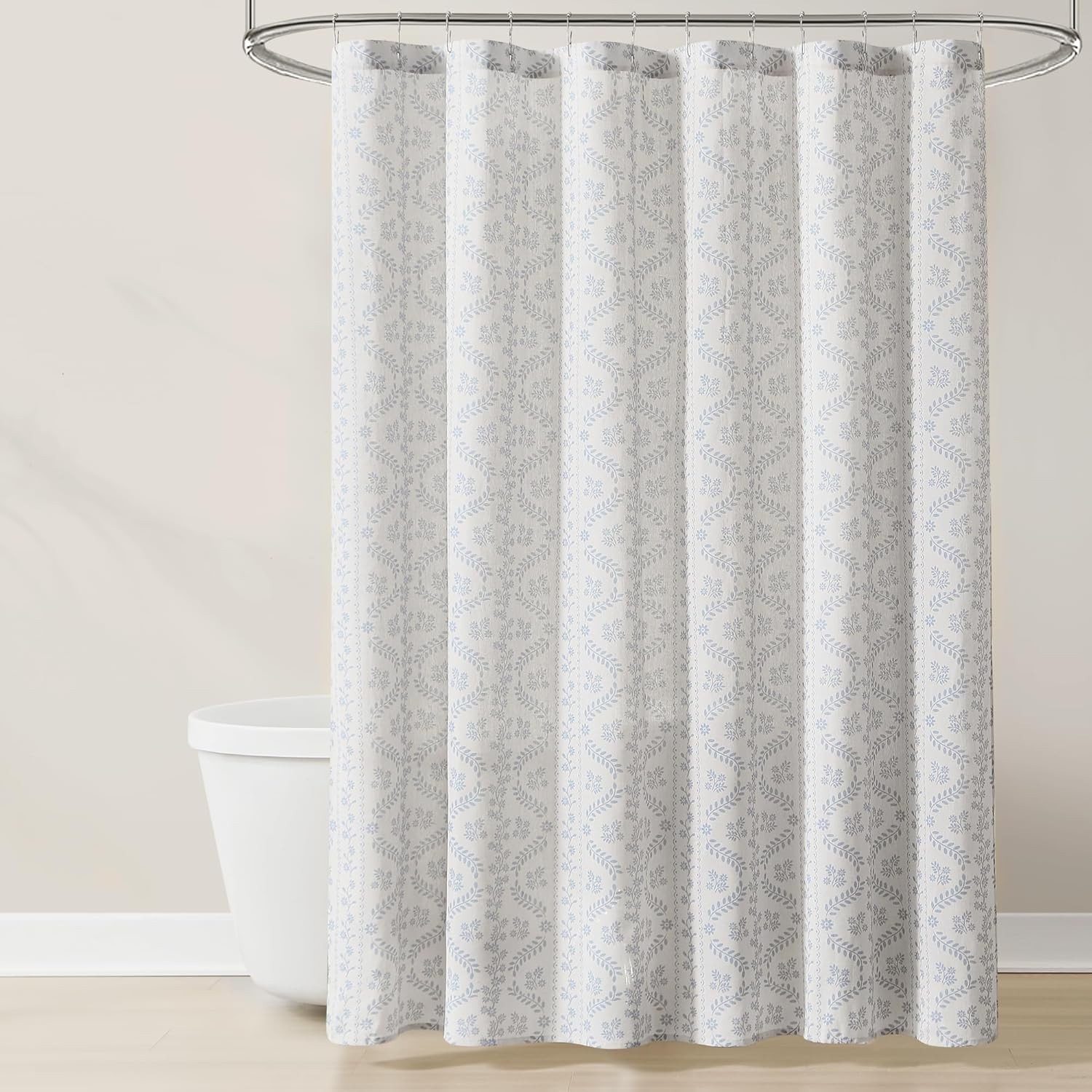 Custom Printed Bath Curtain — custom printed polyester bath curtain detail view