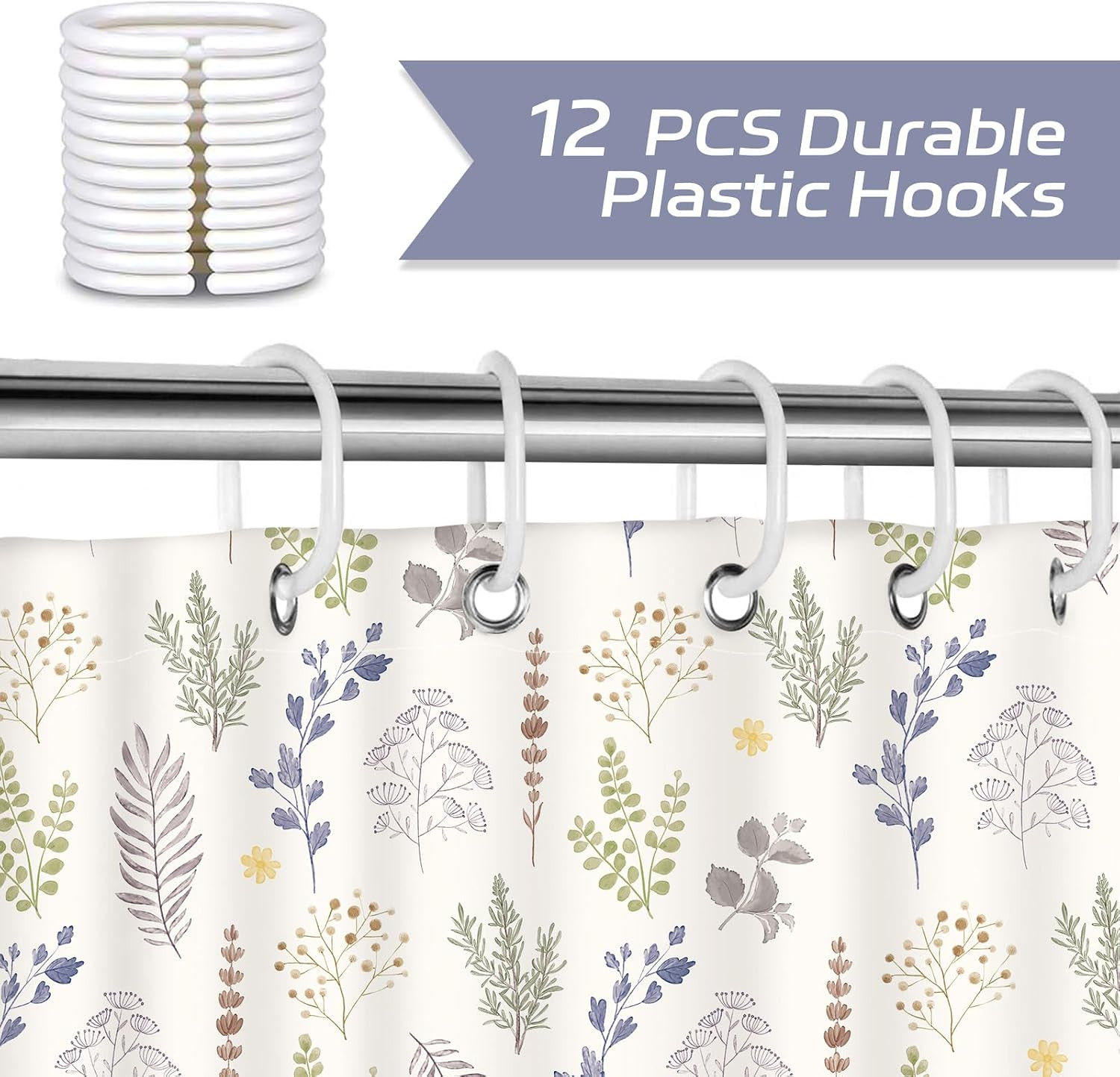 Custom Printed Bath Curtain — custom printed polyester bath curtain detail view