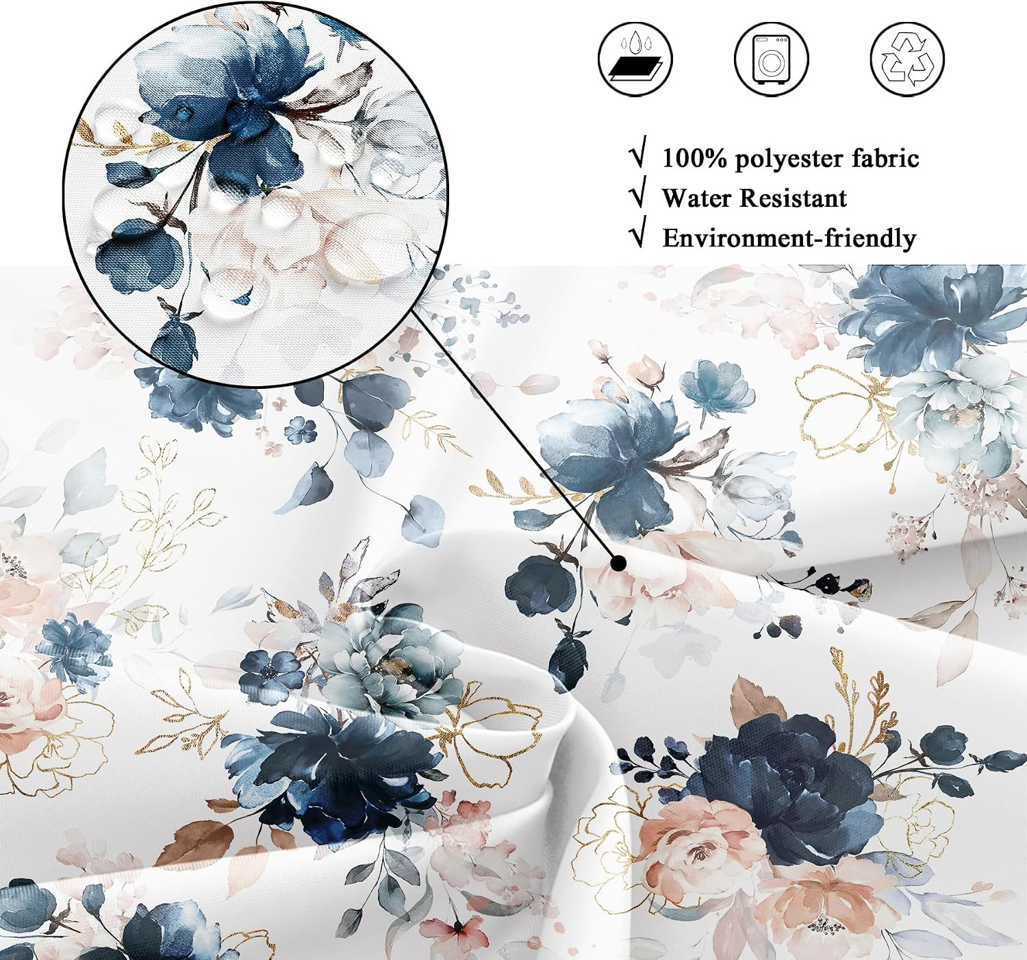 Custom Printed Bath Curtain — custom printed polyester bath curtain detail view