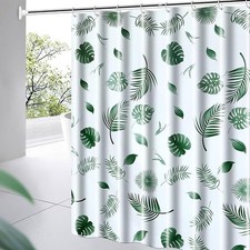 Shower Curtain Liner 4G PEVA Green Leaf Shower Liner Plastic Waterproof Shower — custom printed polyester bath curtain