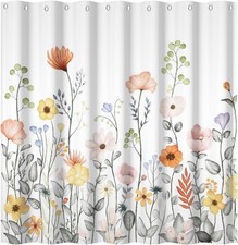 60x72 Inch Floral Shower Curtain Vivid Watercolor Wild Plants Pack Of 1 Yyr00025 — custom printed polyester bath curtain