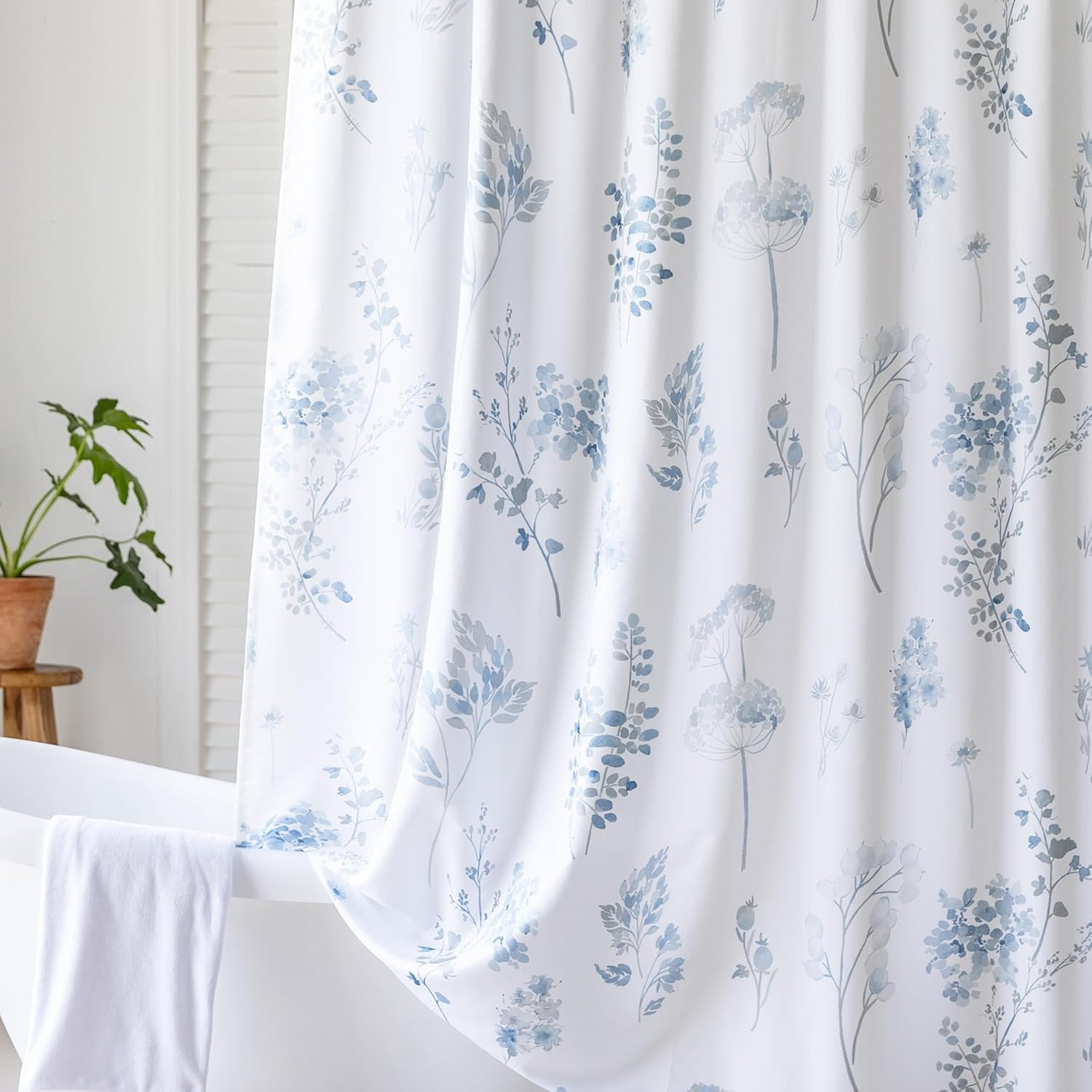 Custom Printed Bath Curtain — custom printed polyester bath curtain detail view