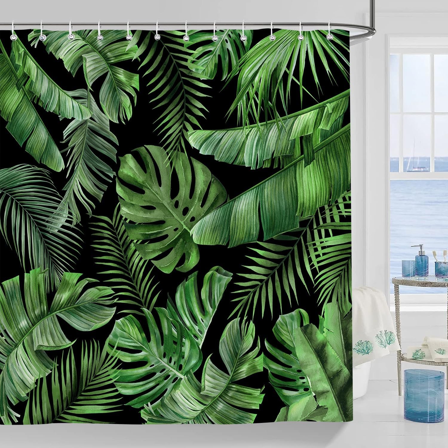 Custom Printed Bath Curtain — custom printed polyester bath curtain detail view