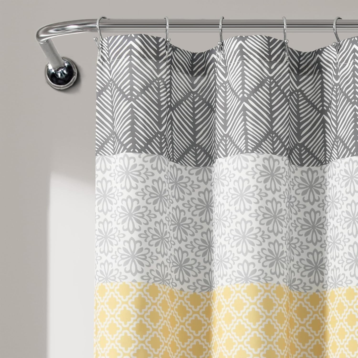 Custom Printed Bath Curtain — custom printed polyester bath curtain detail view