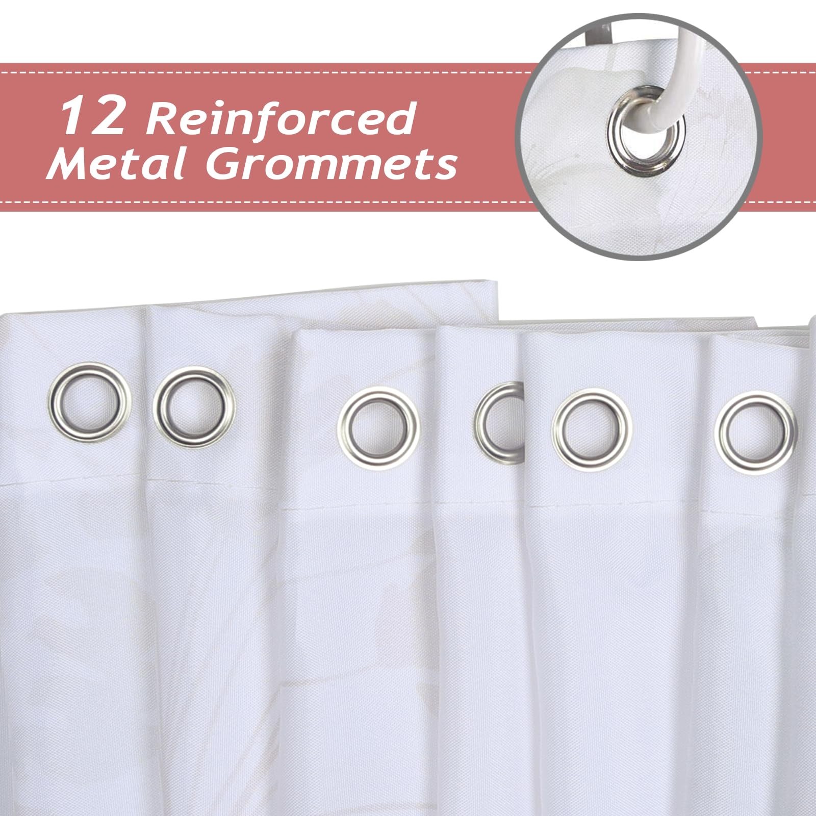 Custom Printed Bath Curtain — custom printed polyester bath curtain detail view