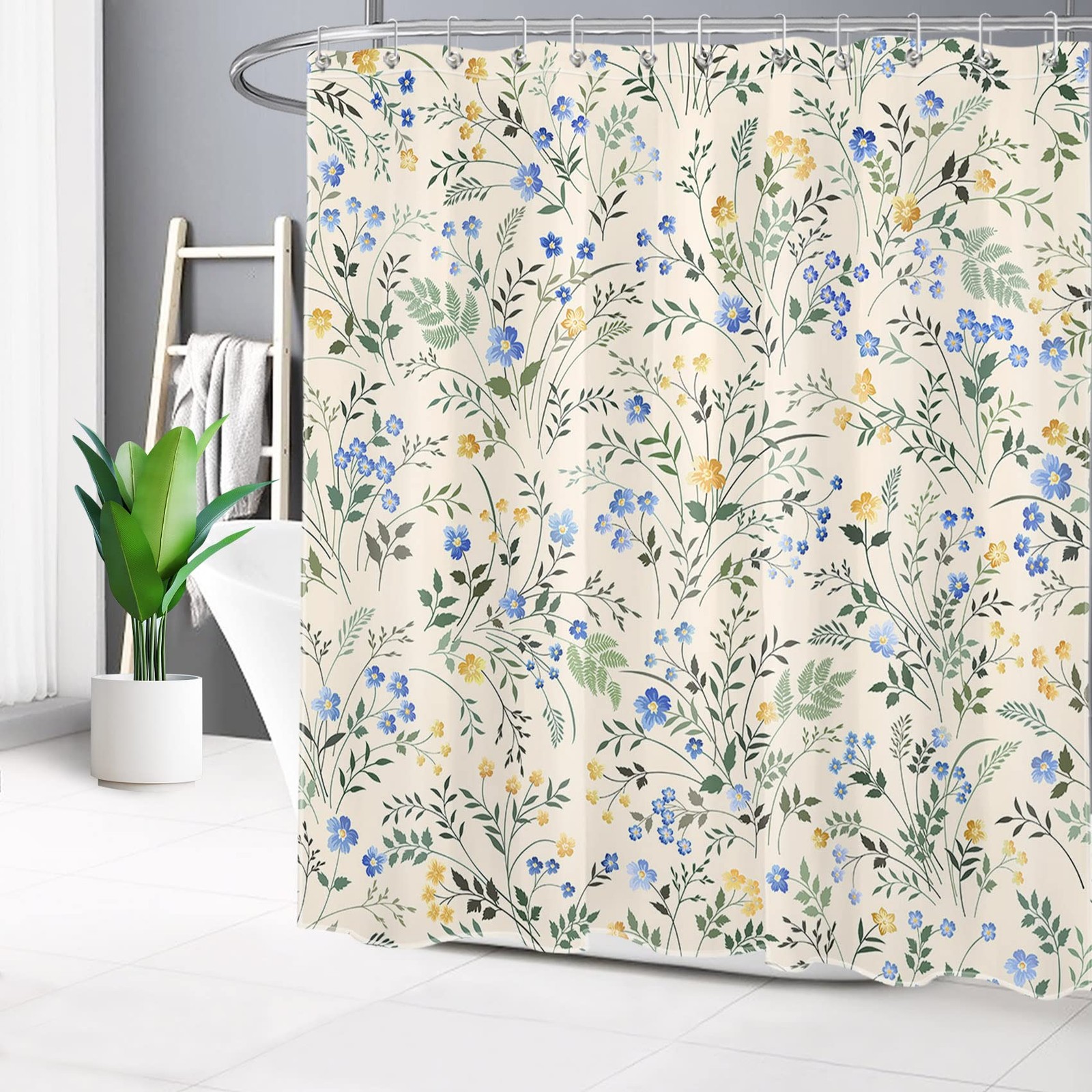 Custom Printed Bath Curtain — custom printed polyester bath curtain detail view