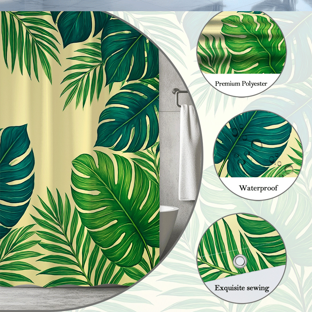 Custom Printed Bath Curtain — custom printed polyester bath curtain detail view