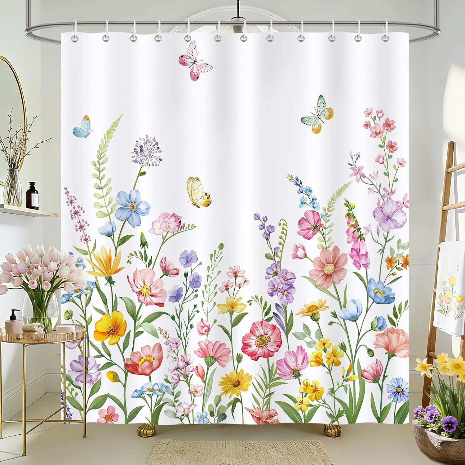 Custom Printed Bath Curtain — custom printed polyester bath curtain