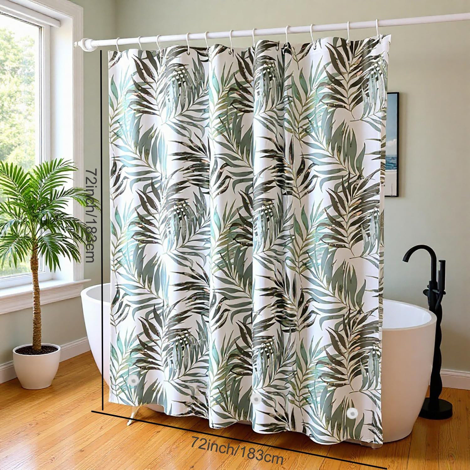 Custom Printed Bath Curtain — custom printed polyester bath curtain detail view