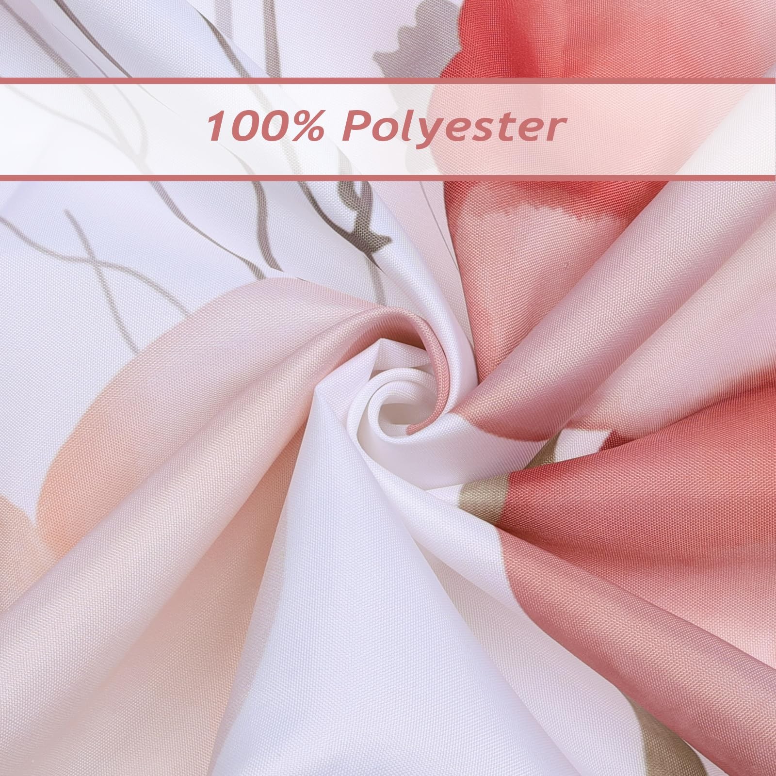Custom Printed Bath Curtain — custom printed polyester bath curtain detail view