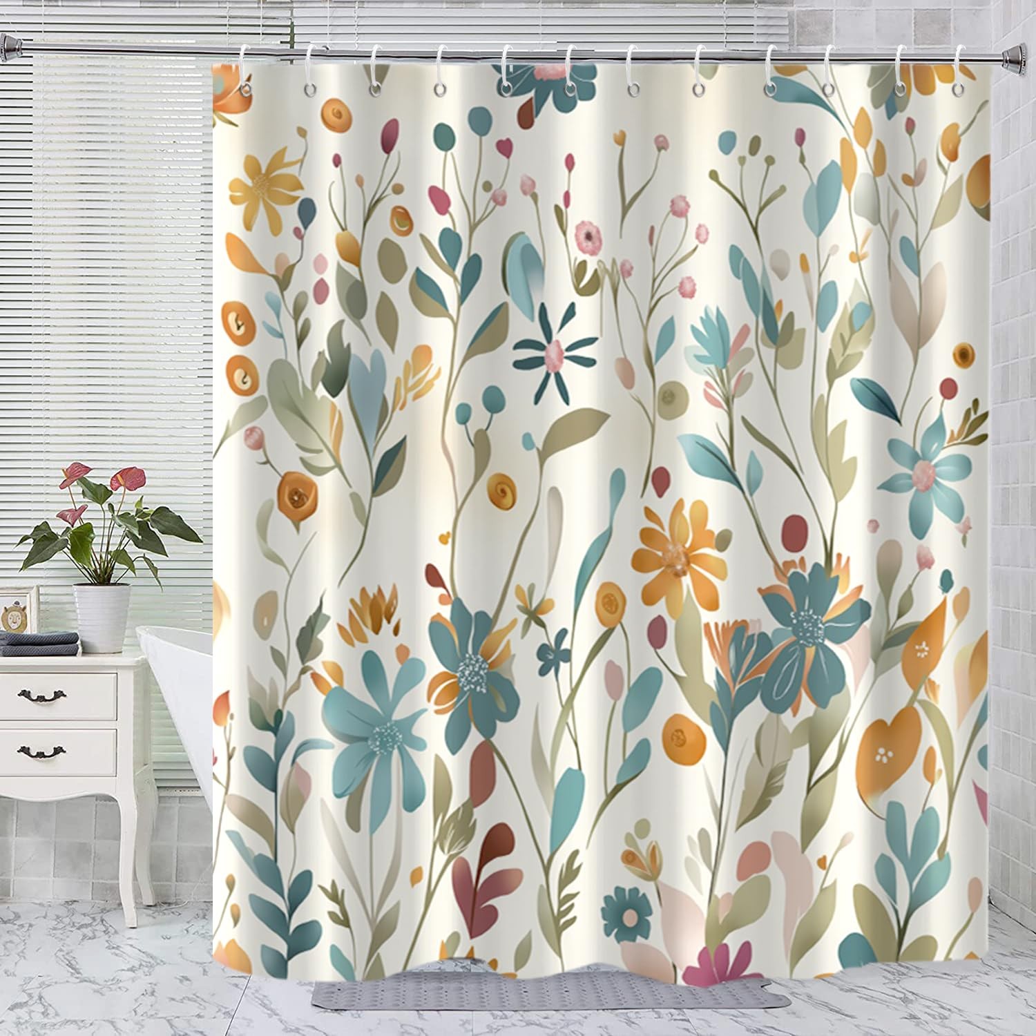 Custom Printed Bath Curtain — custom printed polyester bath curtain