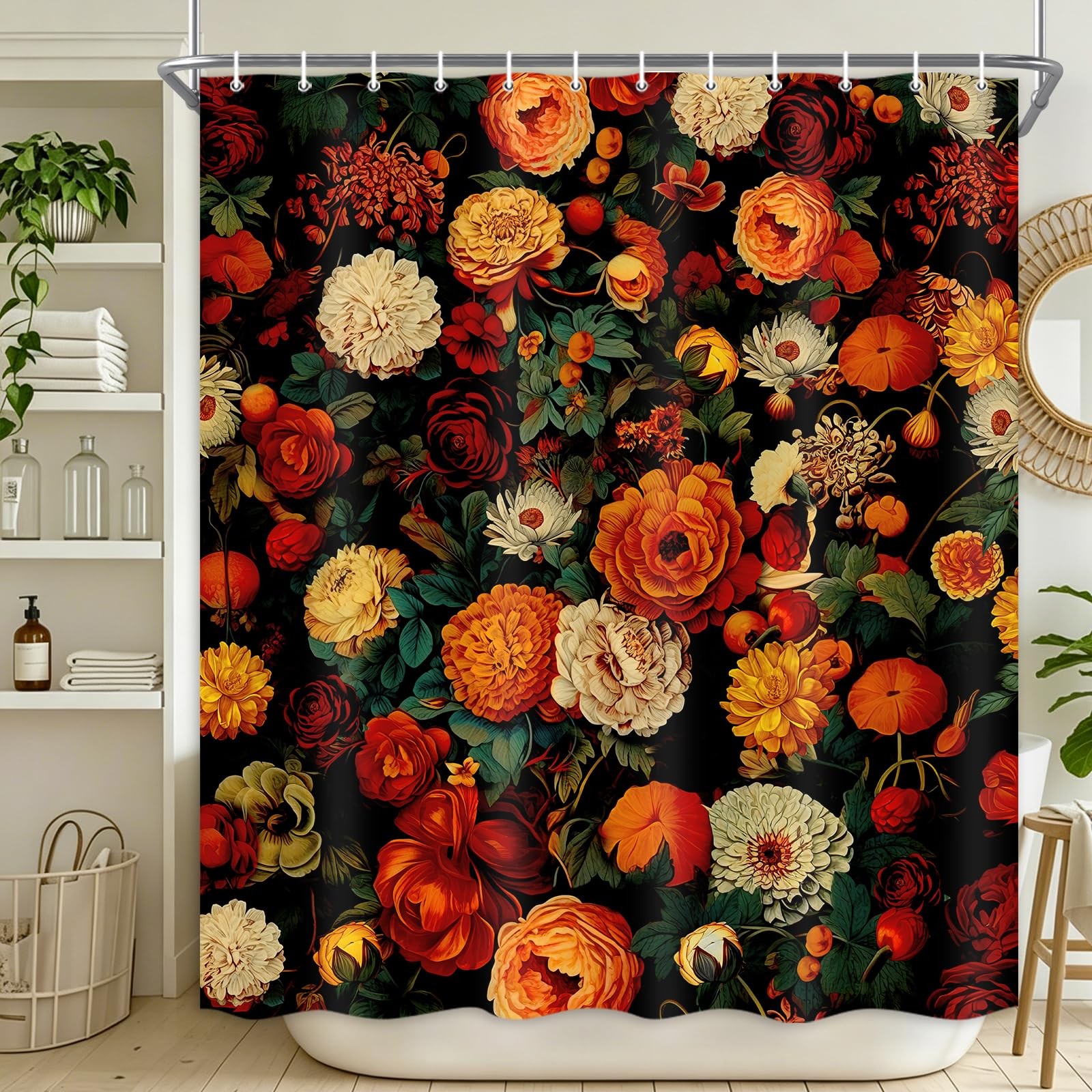 Custom Printed Bath Curtain — custom printed polyester bath curtain detail view