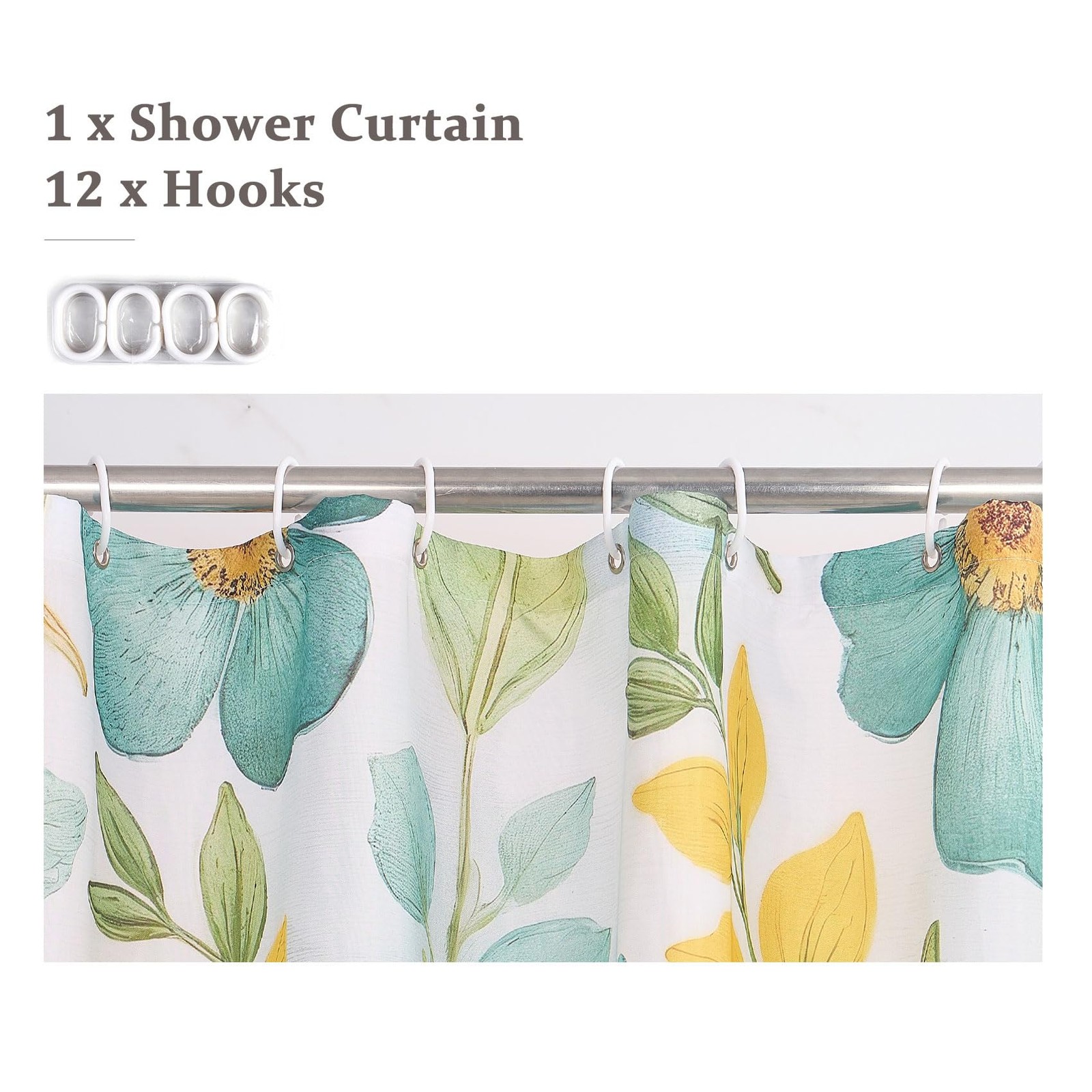 Custom Printed Bath Curtain — custom printed polyester bath curtain detail view