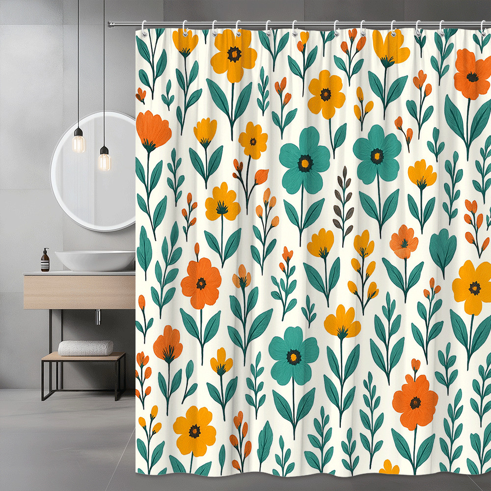 Custom Printed Bath Curtain — custom printed polyester bath curtain