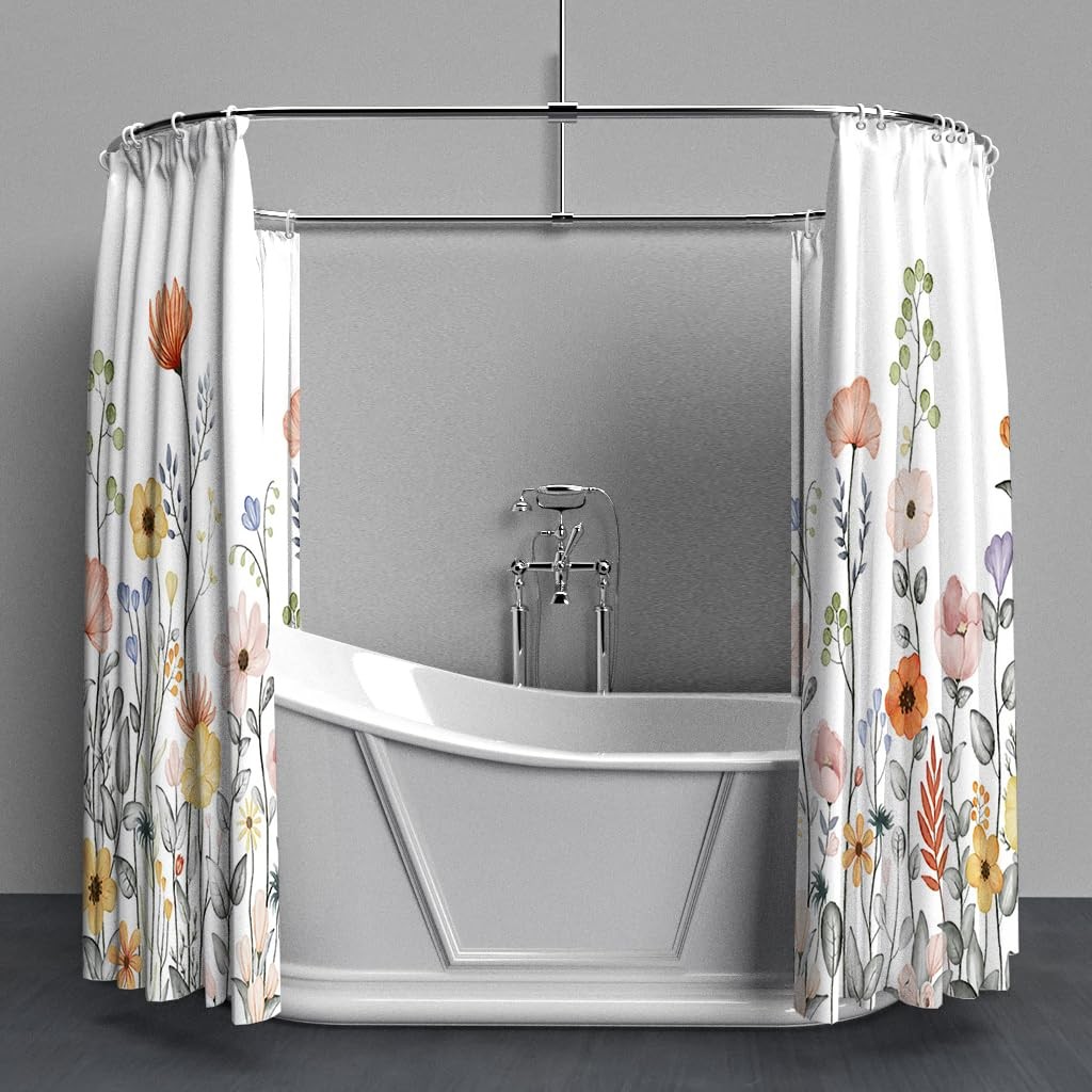 Custom Printed Bath Curtain — custom printed polyester bath curtain detail view