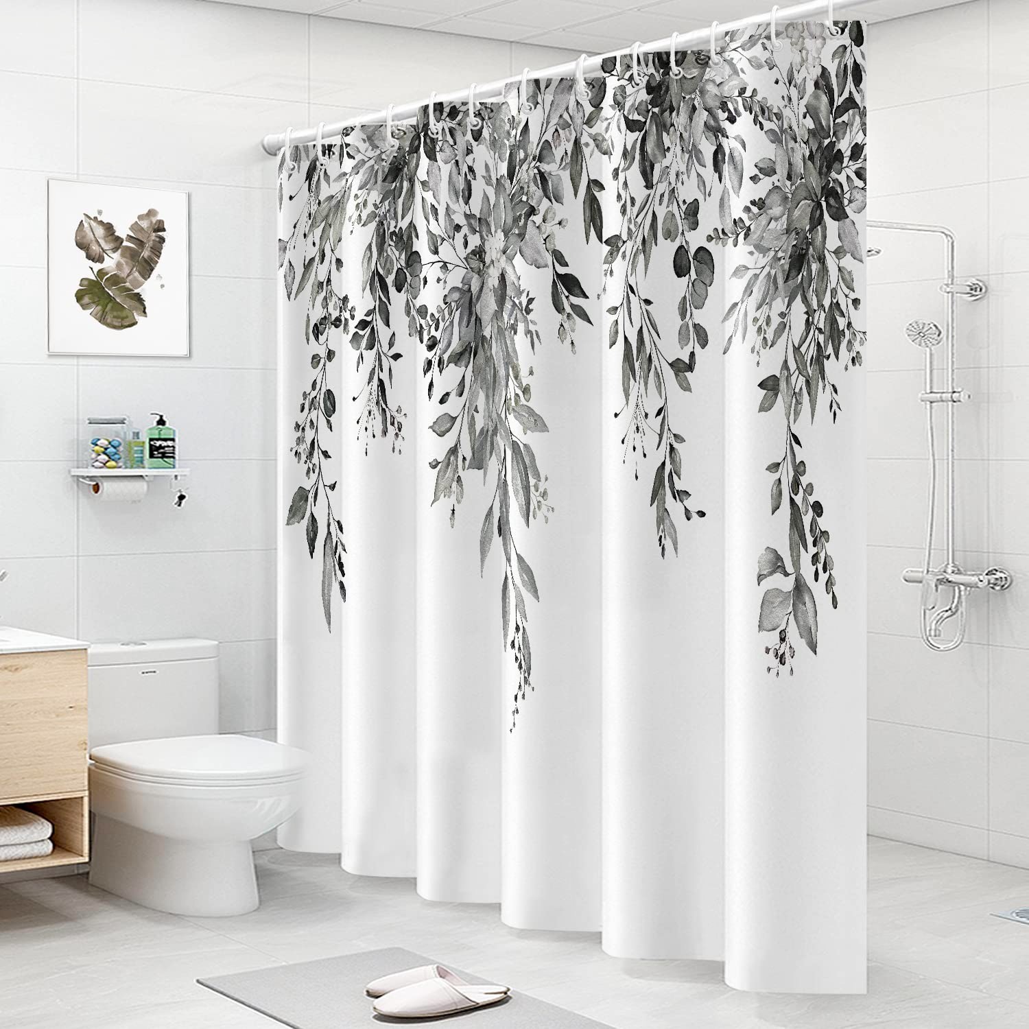 Custom Printed Bath Curtain — custom printed polyester bath curtain detail view