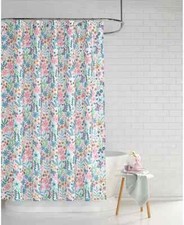 Charter Club Kids Butterfly garden Shower Curtain W/Flower Hooks, 13 piece set — custom printed polyester bath curtain