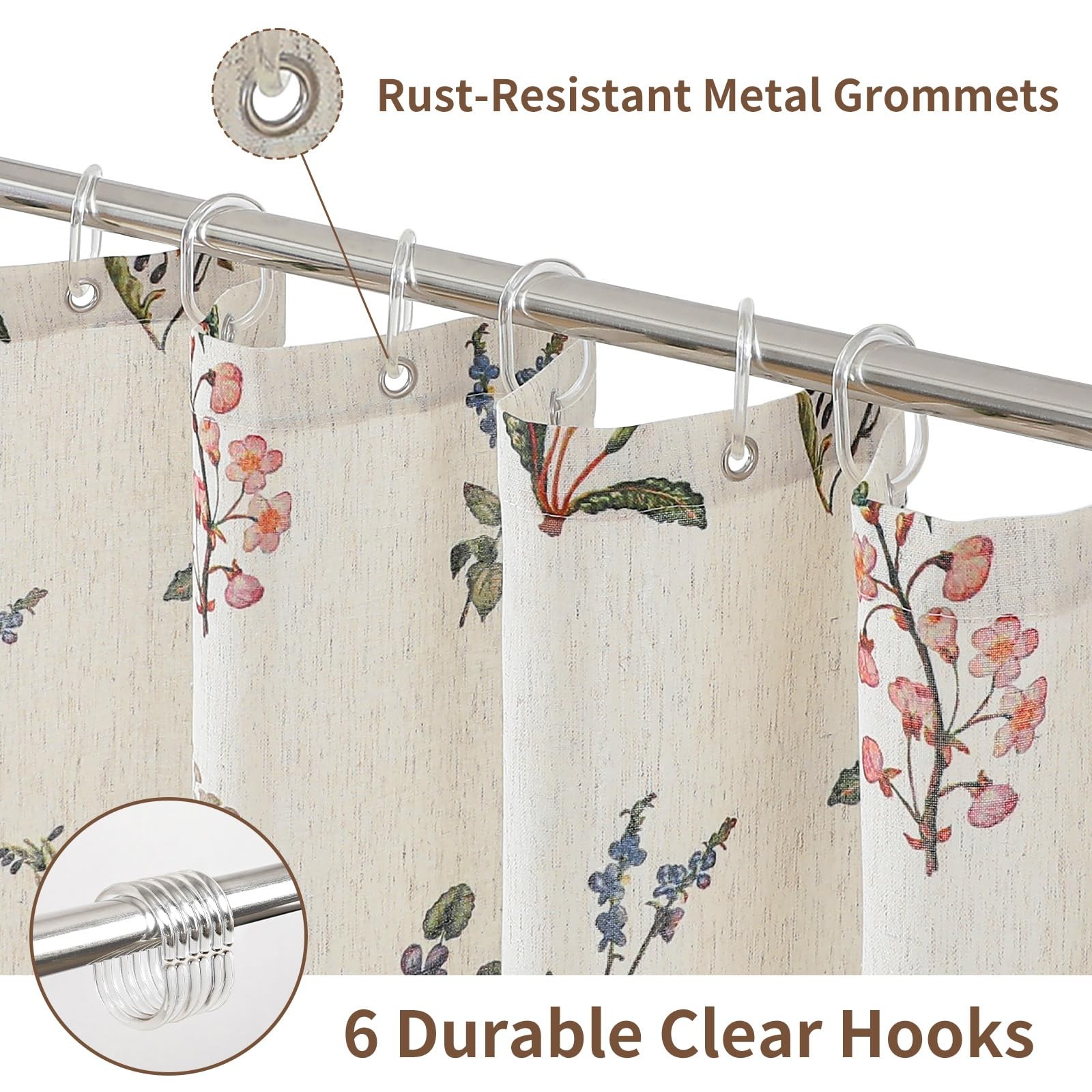 Custom Printed Bath Curtain — custom printed polyester bath curtain detail view