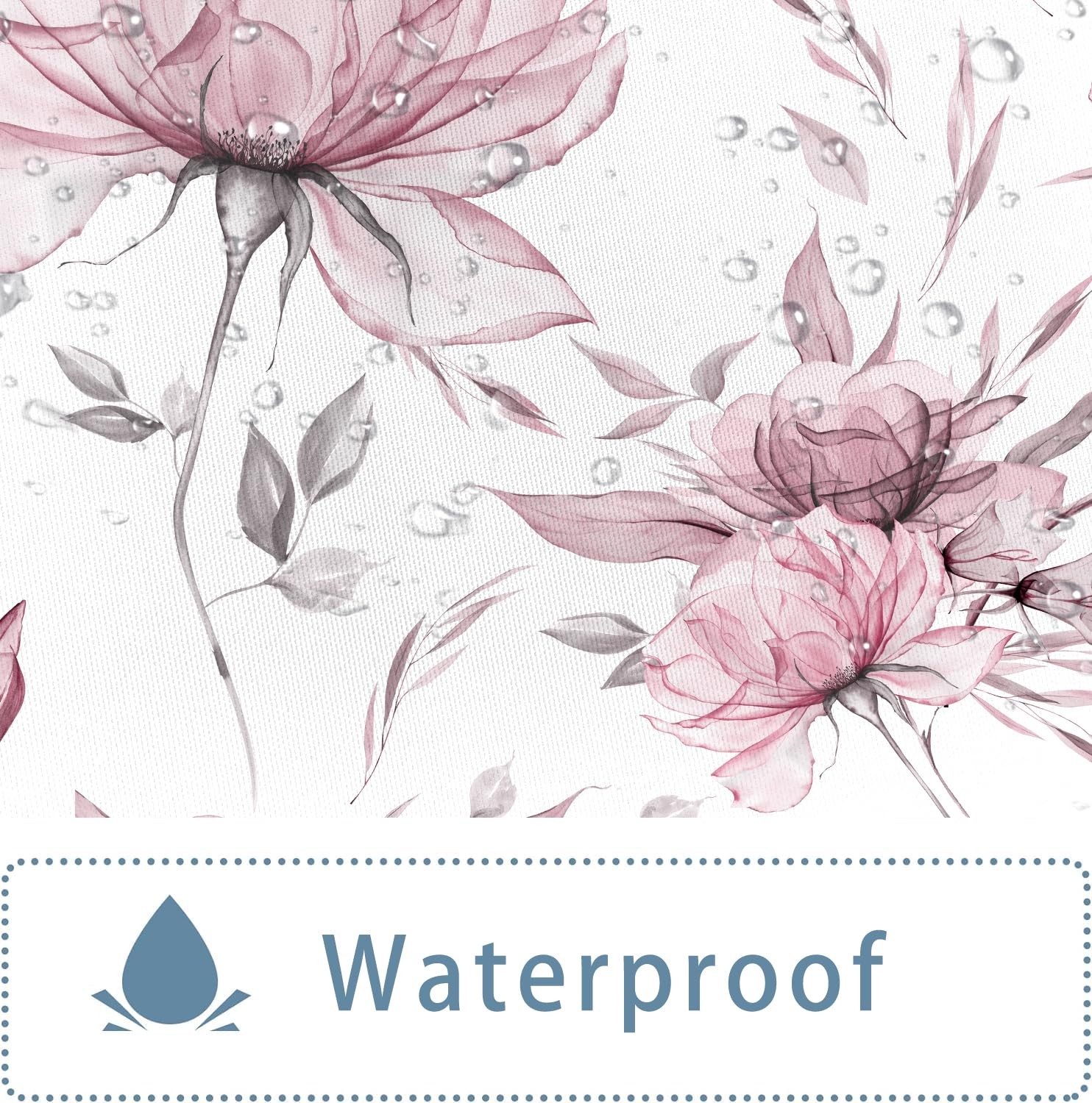 Custom Printed Bath Curtain — custom printed polyester bath curtain detail view