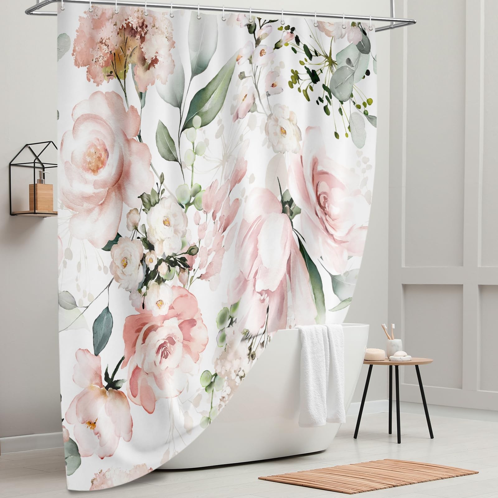 Custom Printed Bath Curtain — custom printed polyester bath curtain detail view