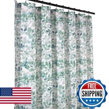 Serafina Home Hotel Quality Fabric Bathroom Shower Curtain Lush Nature Leaf — custom printed polyester bath curtain