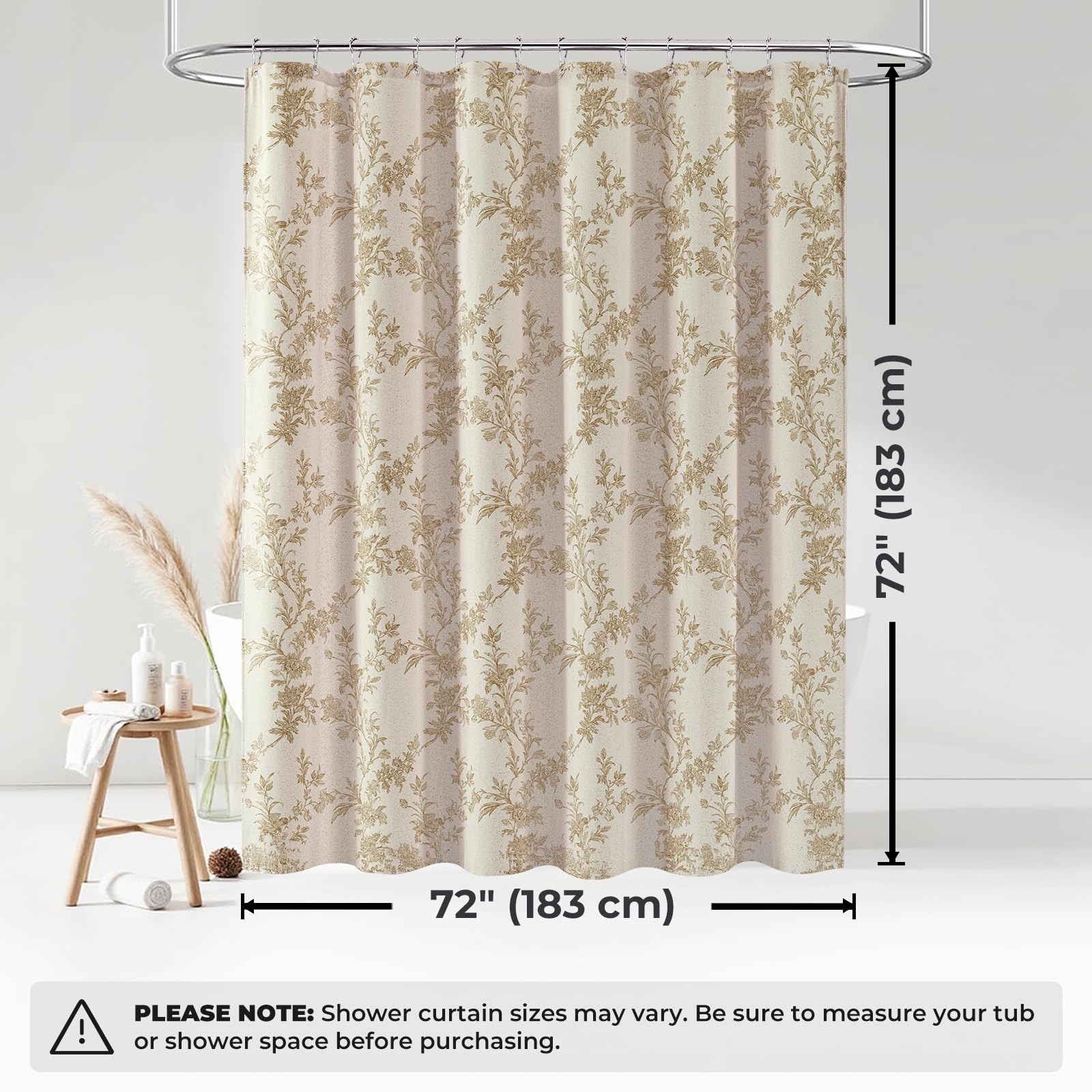Custom Printed Bath Curtain — custom printed polyester bath curtain detail view