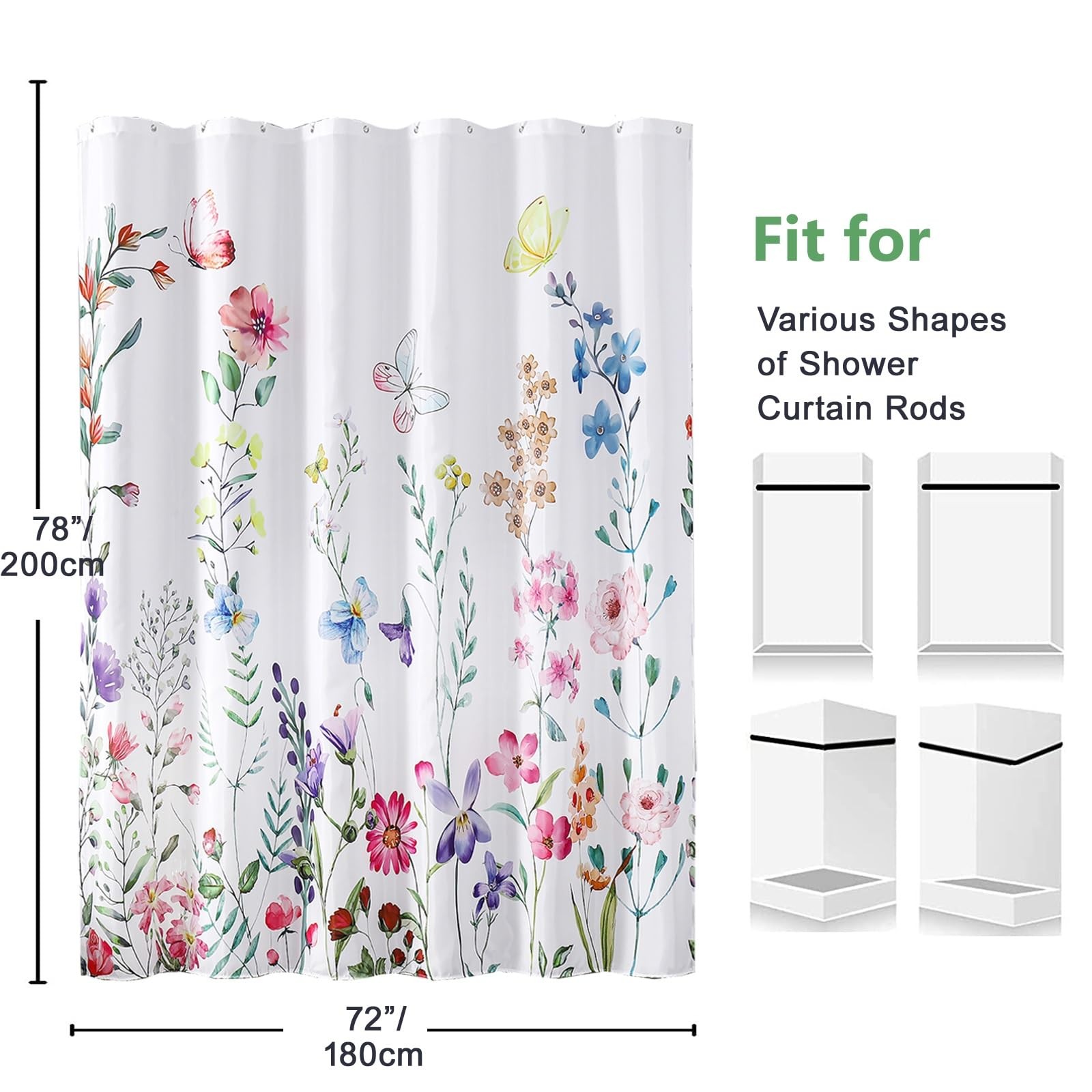 Custom Printed Bath Curtain — custom printed polyester bath curtain detail view