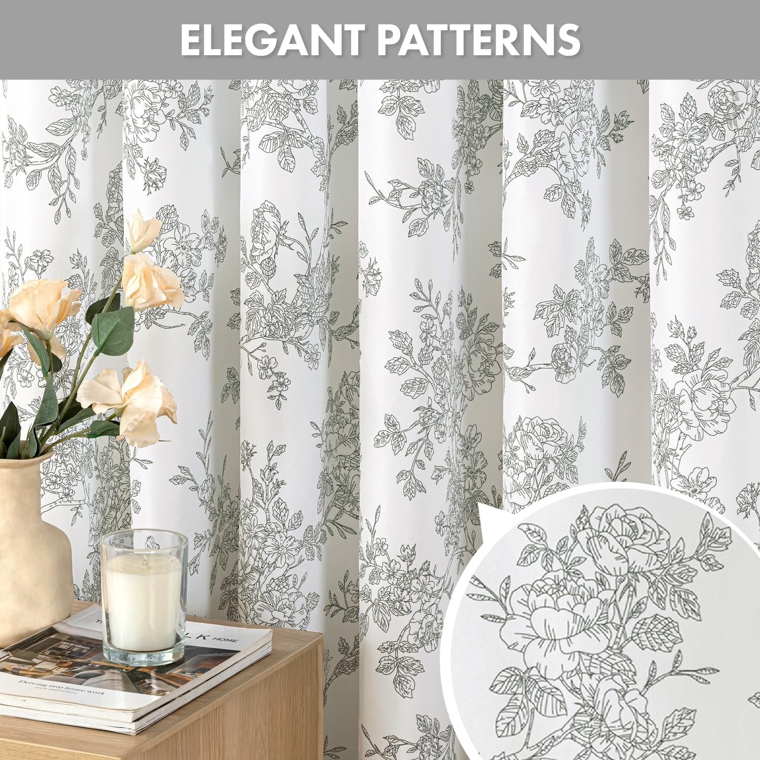Custom Printed Bath Curtain — custom printed polyester bath curtain detail view