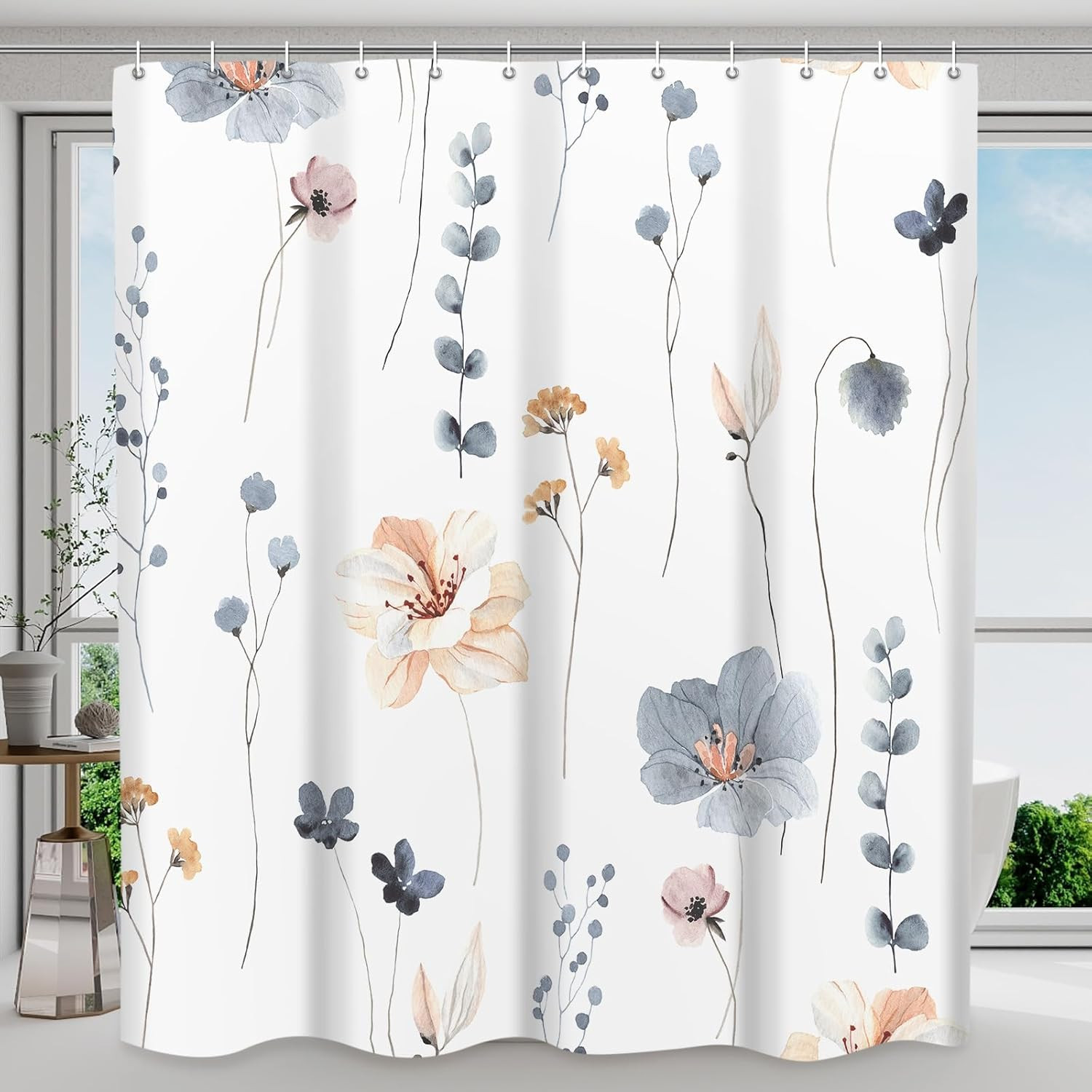Custom Printed Bath Curtain — custom printed polyester bath curtain