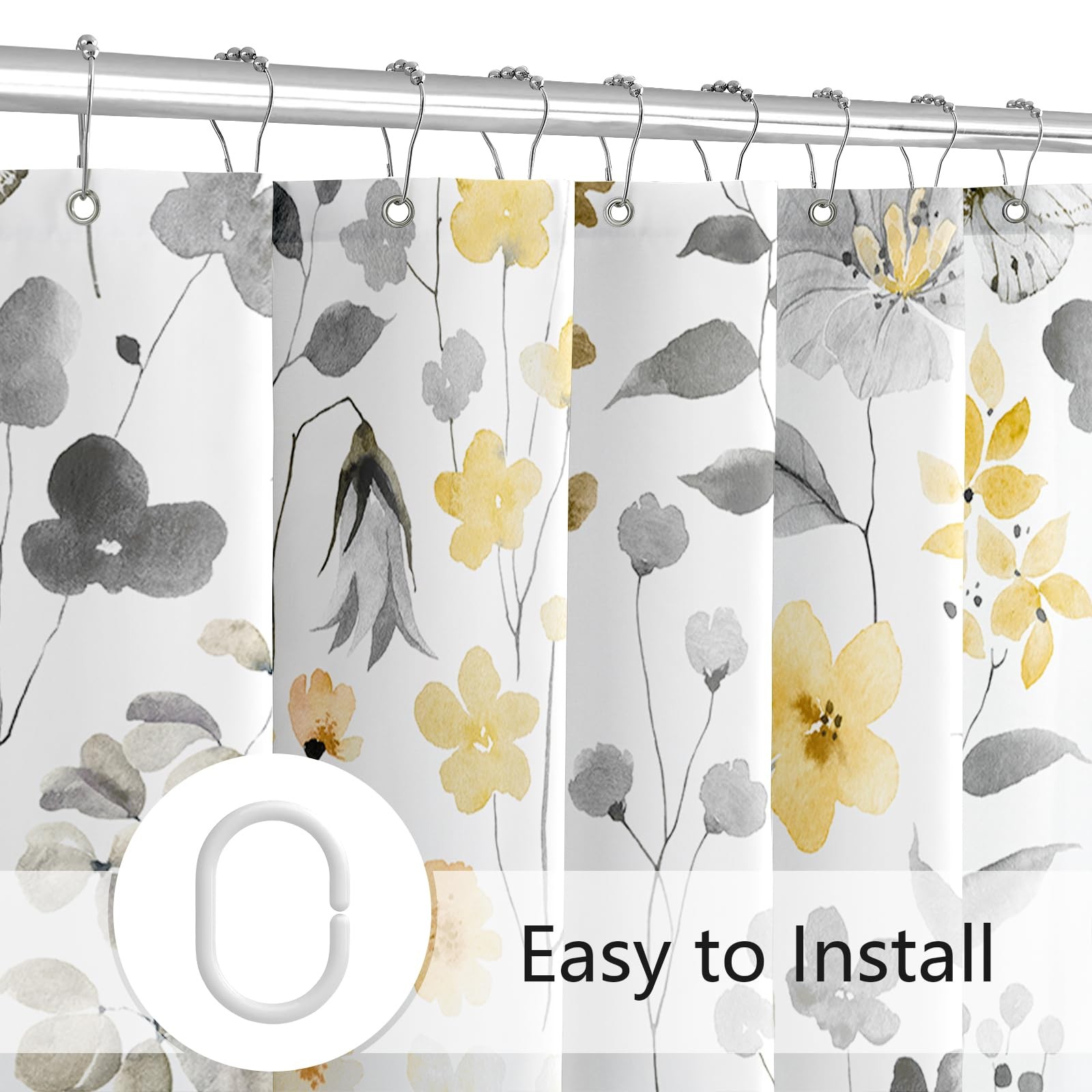 Custom Printed Bath Curtain — custom printed polyester bath curtain detail view