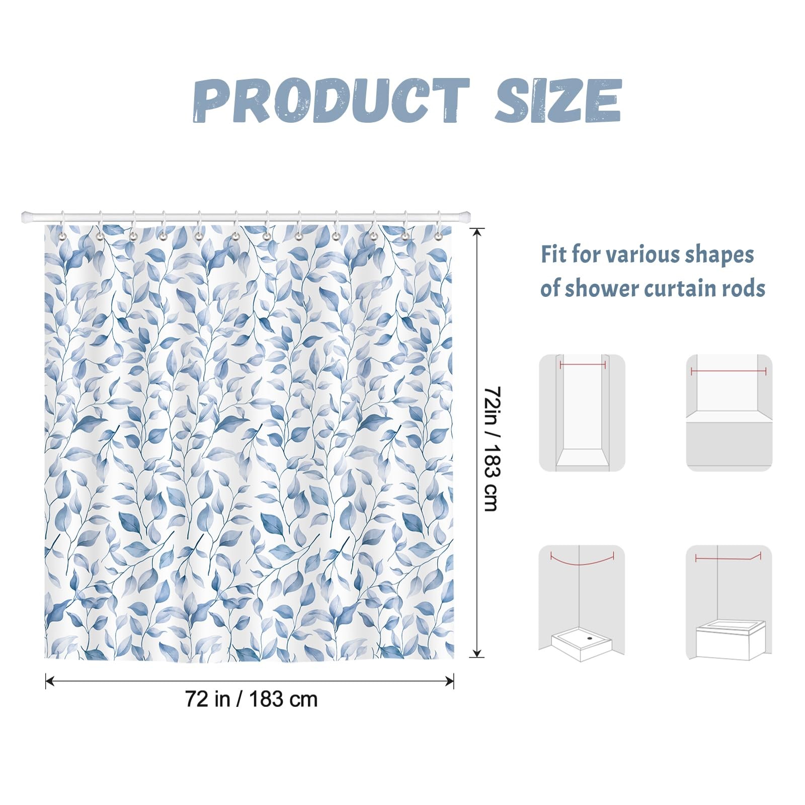 Custom Printed Bath Curtain — custom printed polyester bath curtain detail view